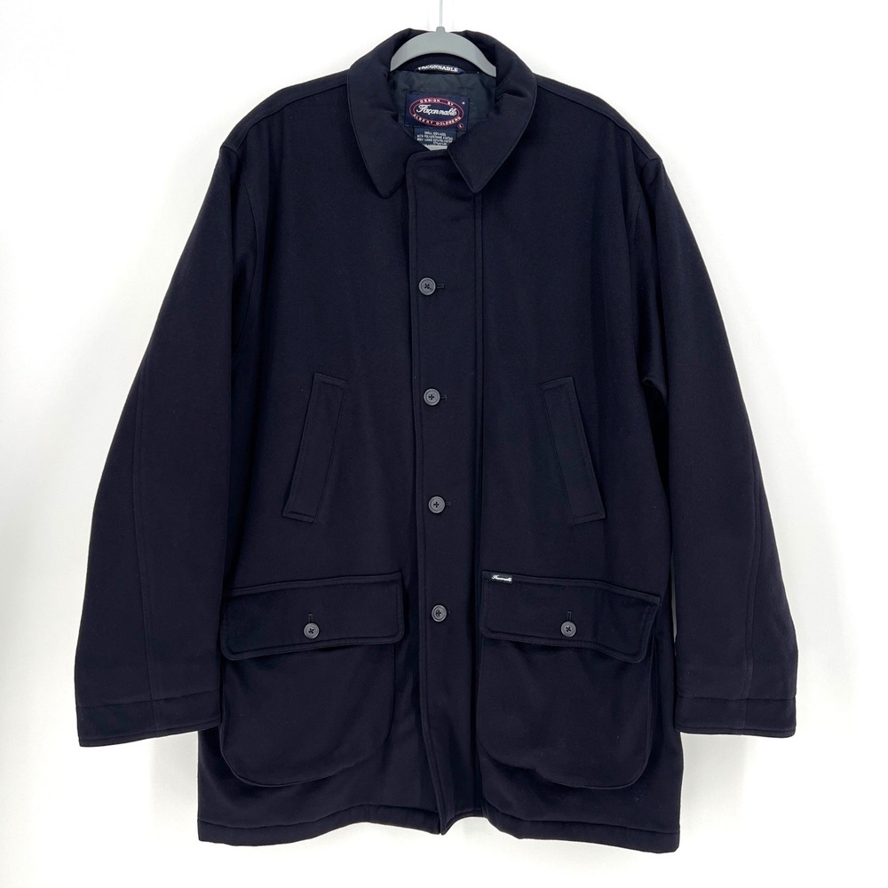 Faconnable‎ Albert Goldberg Loro Piana Storm System Wool Coat Jacket Mens L Navy